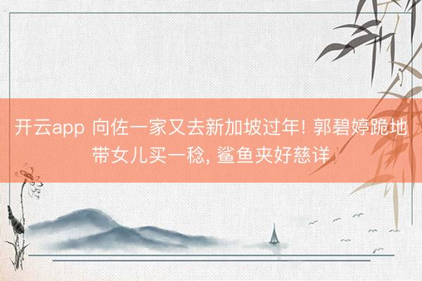 开云app 向佐一家又去新加坡过年! 郭碧婷跪地带女儿买一稔, 鲨鱼夹好慈详